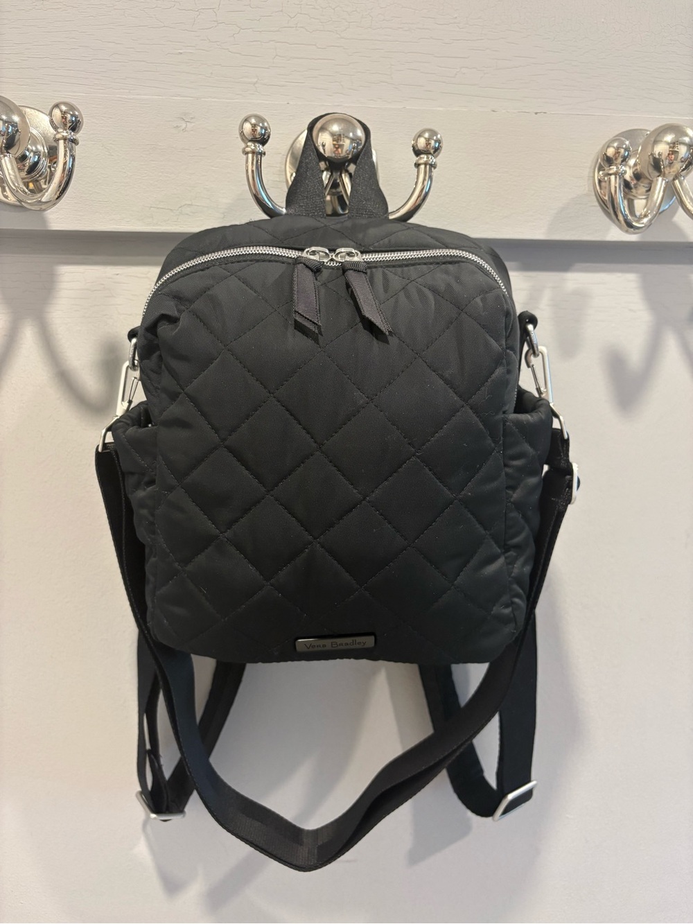 Vera Bradley Black Convertible Small Backpack in Performance Twill - Picture 8 of 8